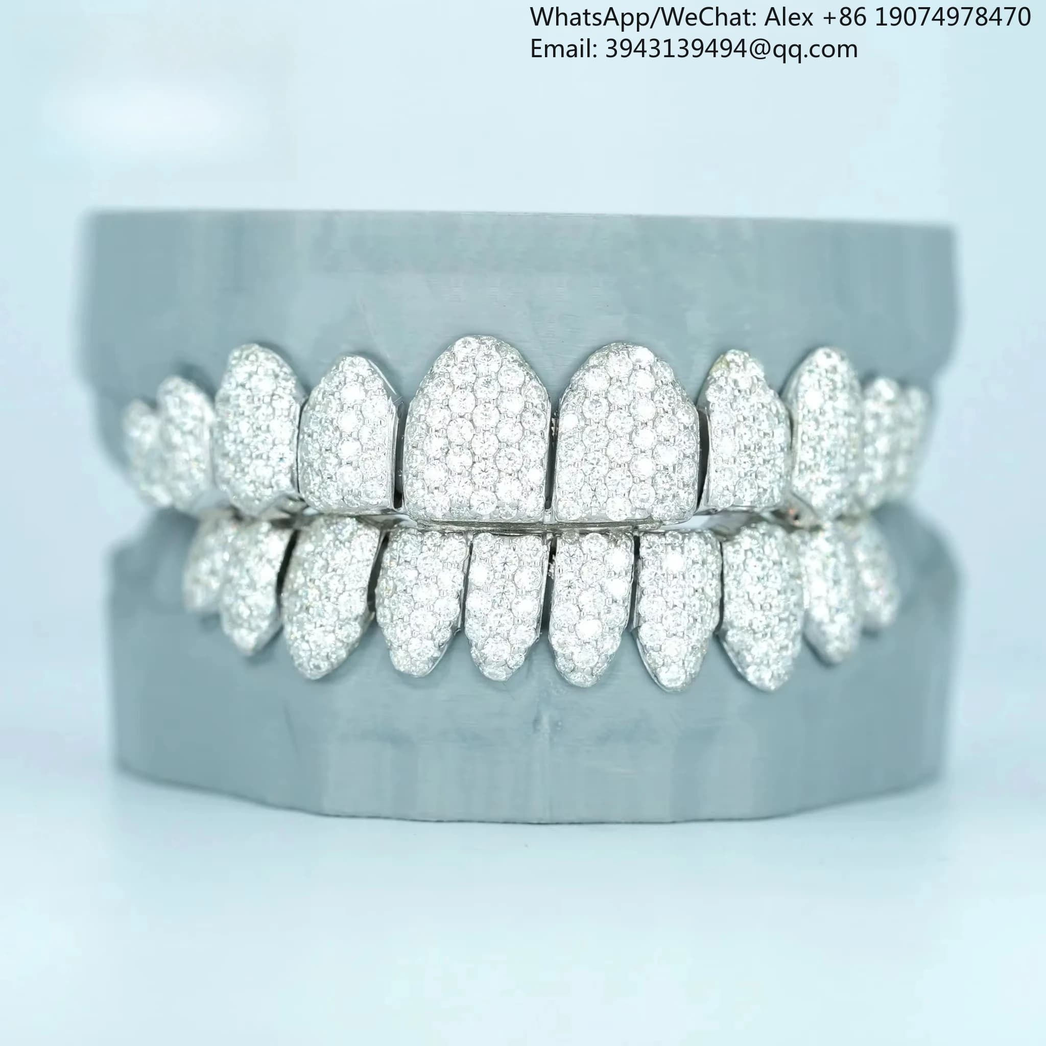 Grillz Personalizzati con Stampa 3D, Stile Full Bust Down con Moissanite, Gioielli Hip Hop per Rapper, Grillz per Denti su Misura per Uomini