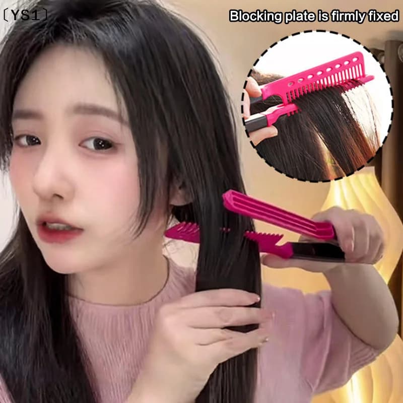 〔YS1〕Spazzola stirante per capelli a forma di V, pettine per acconciature fai da te, strumento per lo styling e l'arricciatura dei capelli naturali, per uomini e donne