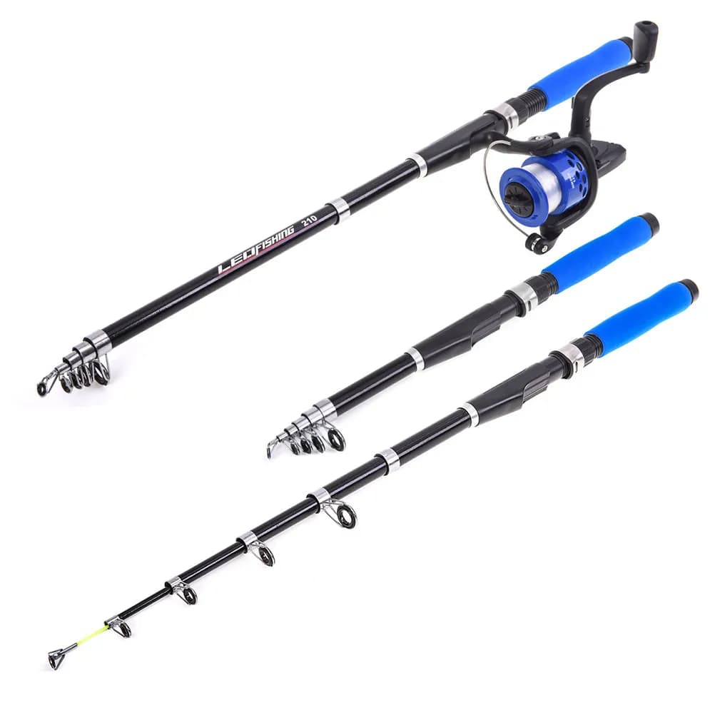 1 set of portable fishing rods, convenient set of fishing rods, fishing accessories, outdoor fishing supplies