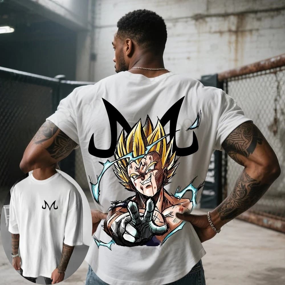 T-shirt Estiva da Uomo Dragon Ball 2026 per il Capodanno Cinese, Design Anime Giapponese Vegeta, Moda Autunnale, Manica Corta