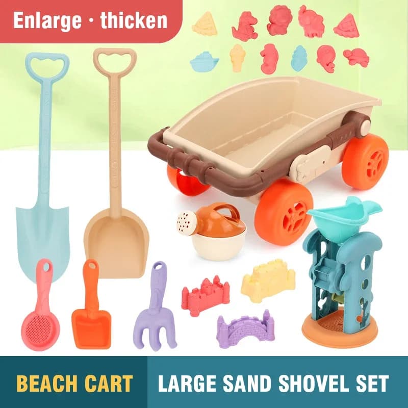 Giocattoli da spiaggia per bambini Carrello Set da spiaggia Giocattolo Gioco di sabbia Piscina Giochi da spiaggia Accessori da spiaggia Giocattoli Giardino Giocattoli da esterno Regalo di Natale per bambini