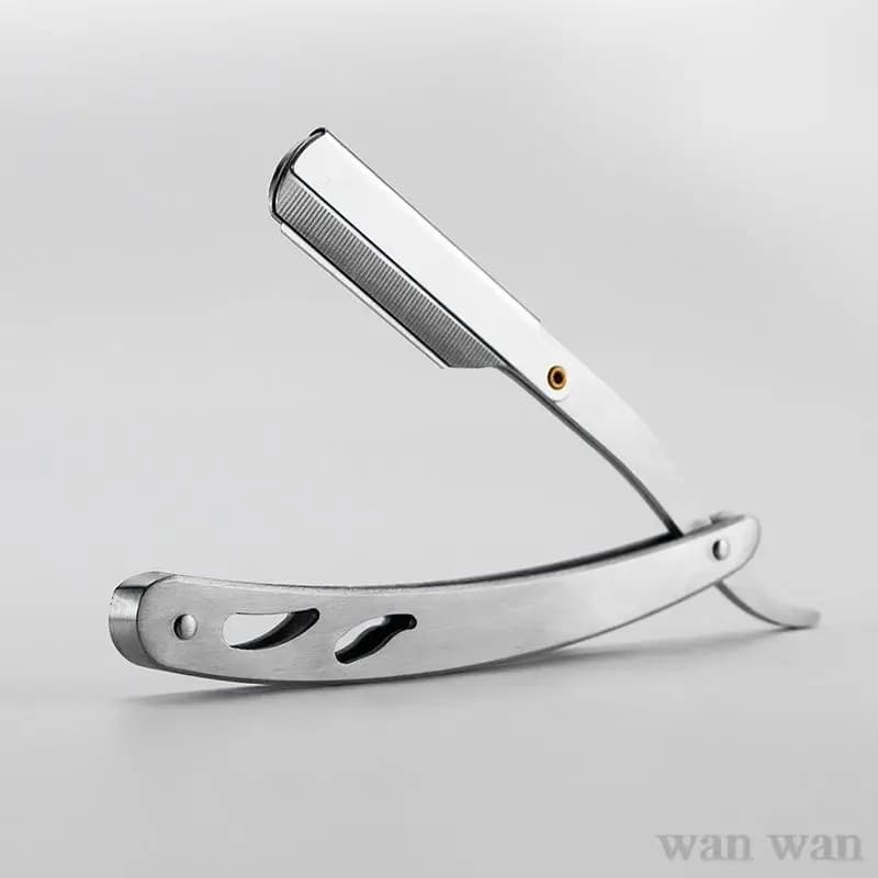 Hand folding men's golden stainless steel shaver holder with straight edge shaver barber shaving trimmer with shaving blade Y1003