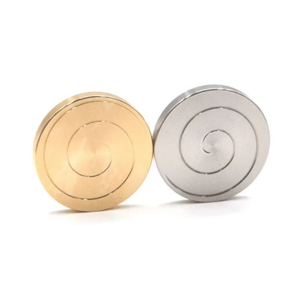 Fidget Spinner Rotondo in Acciaio Inossidabile con Cuscinetti Silenziosi, Giocattolo da Scrivania in Metallo per Alleviare la Fatica, Giroscopio da Dito