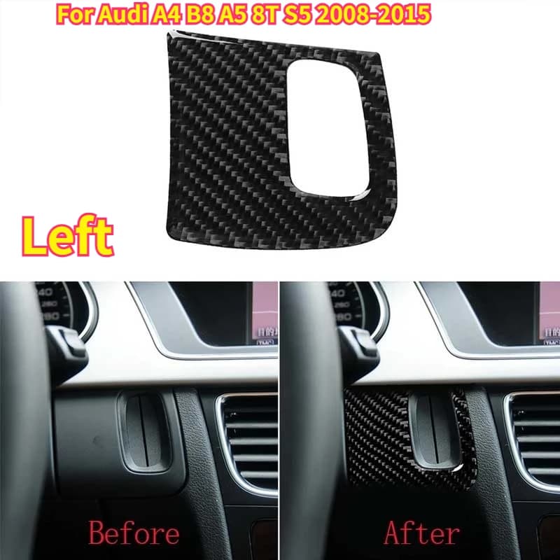 One Key Start Button for Audi A4 B8 A5 8T S5 2008-2015 Engine Start Stop Switch, Ignition Key Panel Cover Decoration Accessories