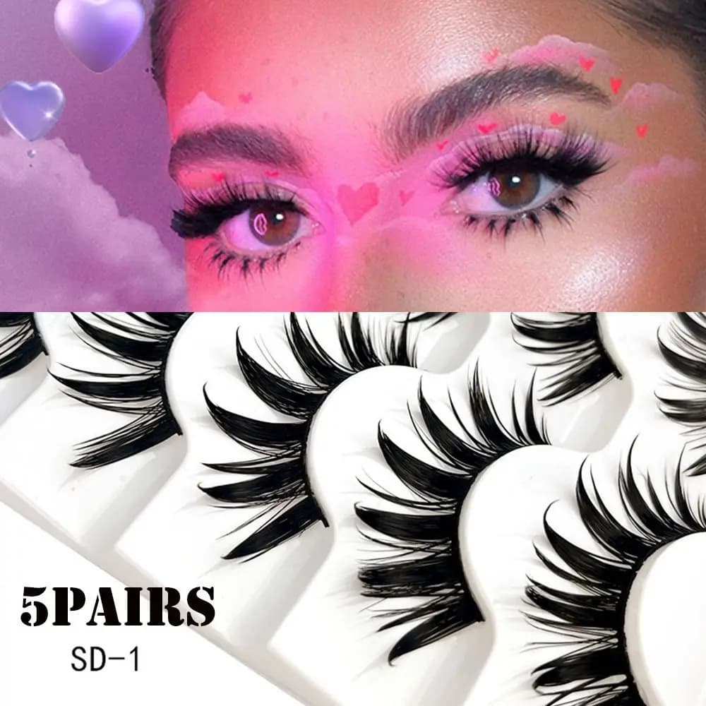 Tools for Makeup Eyes, Faux Handicraft Eyelashes with Soft Belt, 3D Eyelashes in Finto Visone, Thai Finte Eyelashes