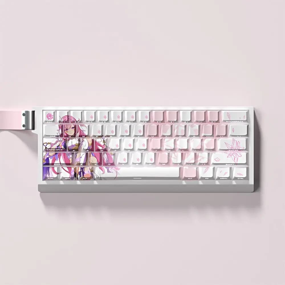 63 Copritasti traslucidi Kes Elysia Cappellini da gioco anime Copritasti con stampa laterale PBT Dye-Sub Cherry per tastiera meccanica Wooting 60 65 68