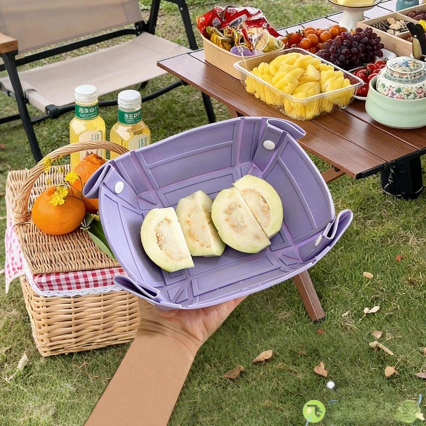 Tagliere Portatile in Silicone da Viaggio, Cestino per Frutta Multifunzione, Utensili da Cucina Lavabili, Pieghevoli, per Alimenti
