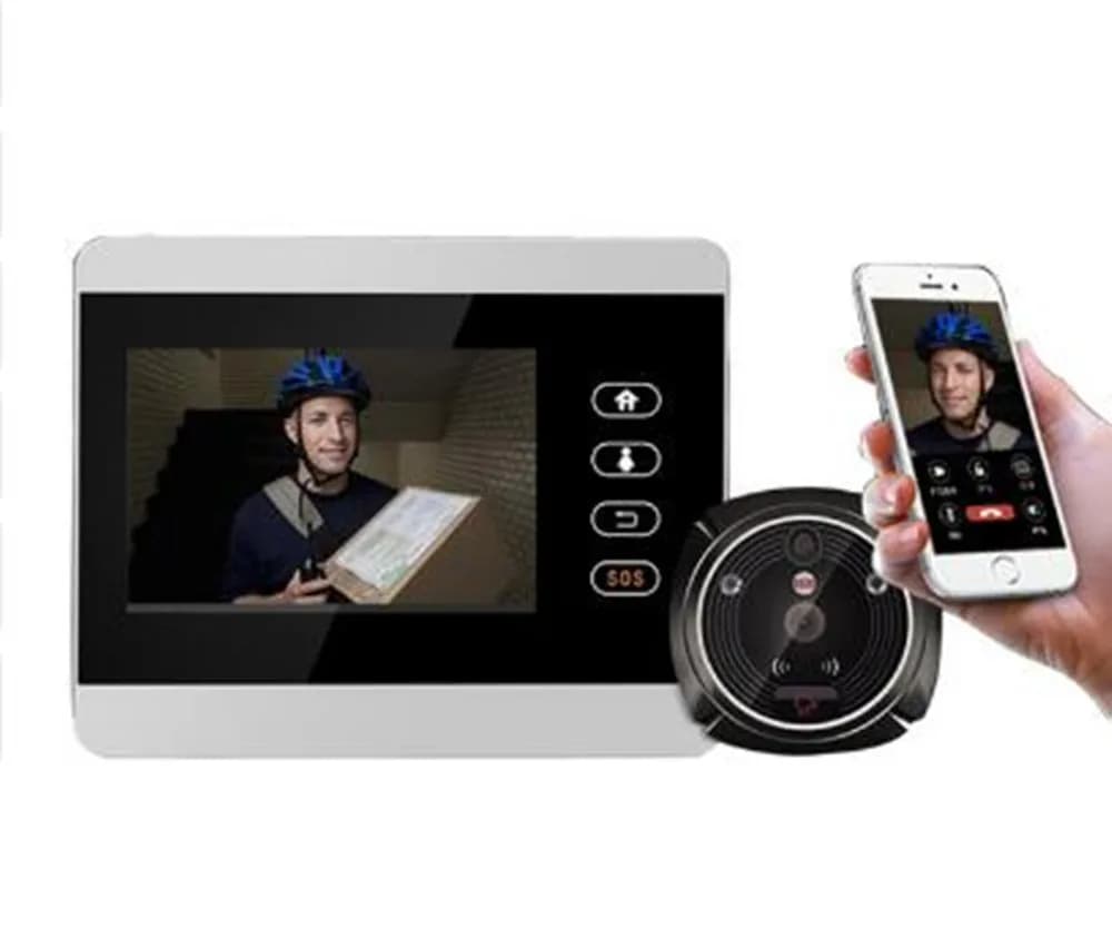 4Inch WIFI+GSM Rollup APP Visual Doorbell Peephole Viewer Door Camera Video Door Phone