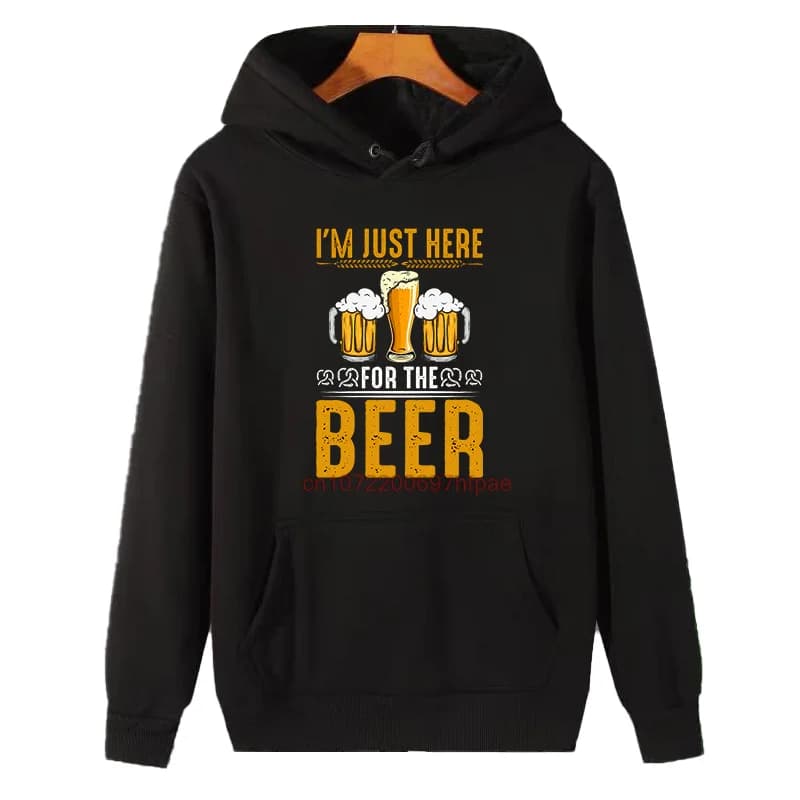 Funny Vintage Beer Graphic Hooded Sweatshirts Suitable For All Ages Winter Essentials Thick Sweater Hoodie Men's Winter Sweater