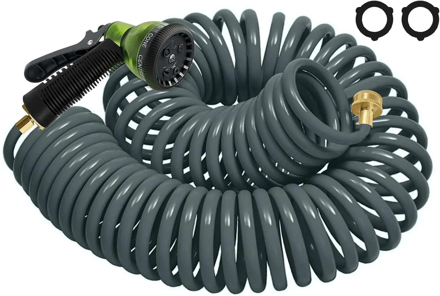 75FT EVA Garden Spiral Pipe With 3/4" Brass Connector - Lightweight, Anti-Place, Includes 7 Casting Models
