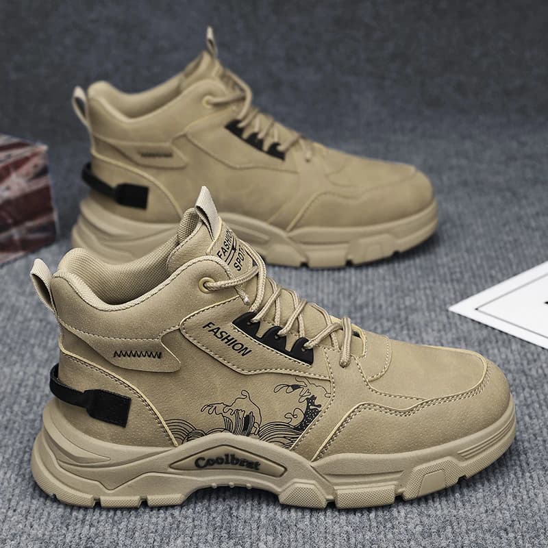 Men's Work Boots Waterproof Anti-Slip Wear-Resistant Sports Climbing Boots Trendy Shoes for Autumn Spring Labor Day
