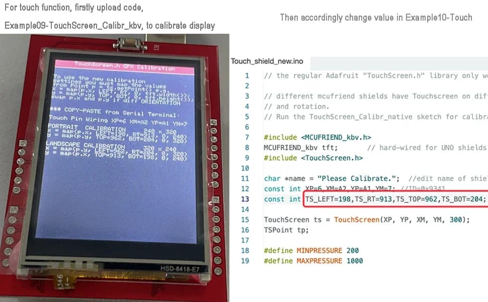 2.4 Inch TFT LCD Display Module ILI9341 Touchscreen resistive 8-bit parallel interface with SD card slot for Arduino Mega-2560