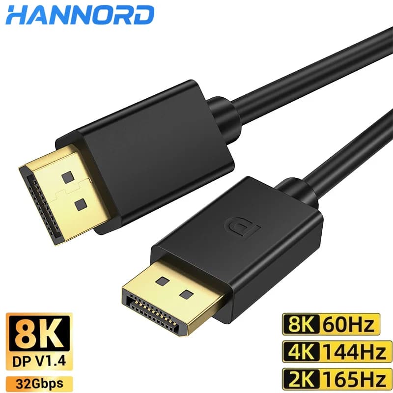 8K DP Cable DisplayPort Cable 1.4 High Speed Display Port Cord 8K@60Hz G-Sync FreeSync 4K@144Hz 2K@240Hz HDR 10 32.4Gbps