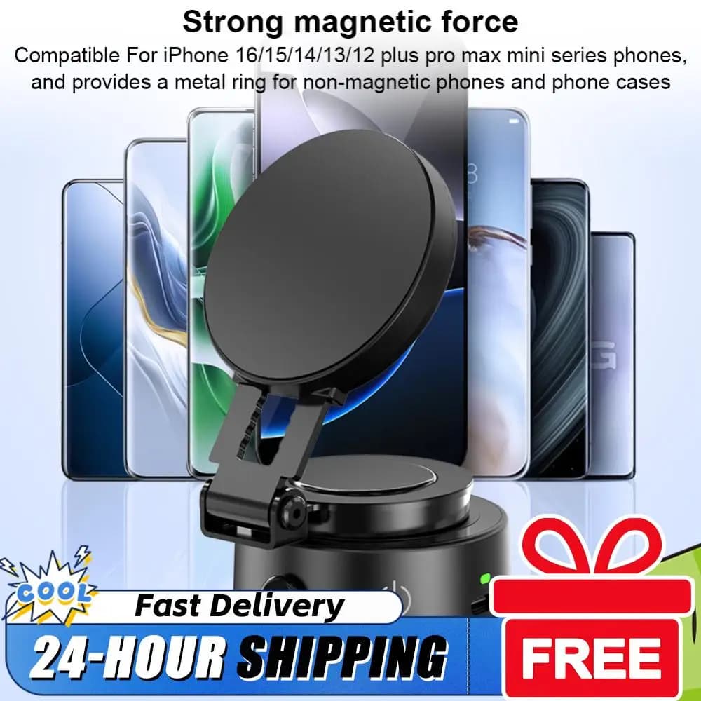 Supporto Magnetico per Auto Compatibile con Magsafe a 360° ° Supporto Girevole Pieghevole Elettrico con Aspirazione per iPhone 16/15/14/13/12 Plus Pro Max Mini