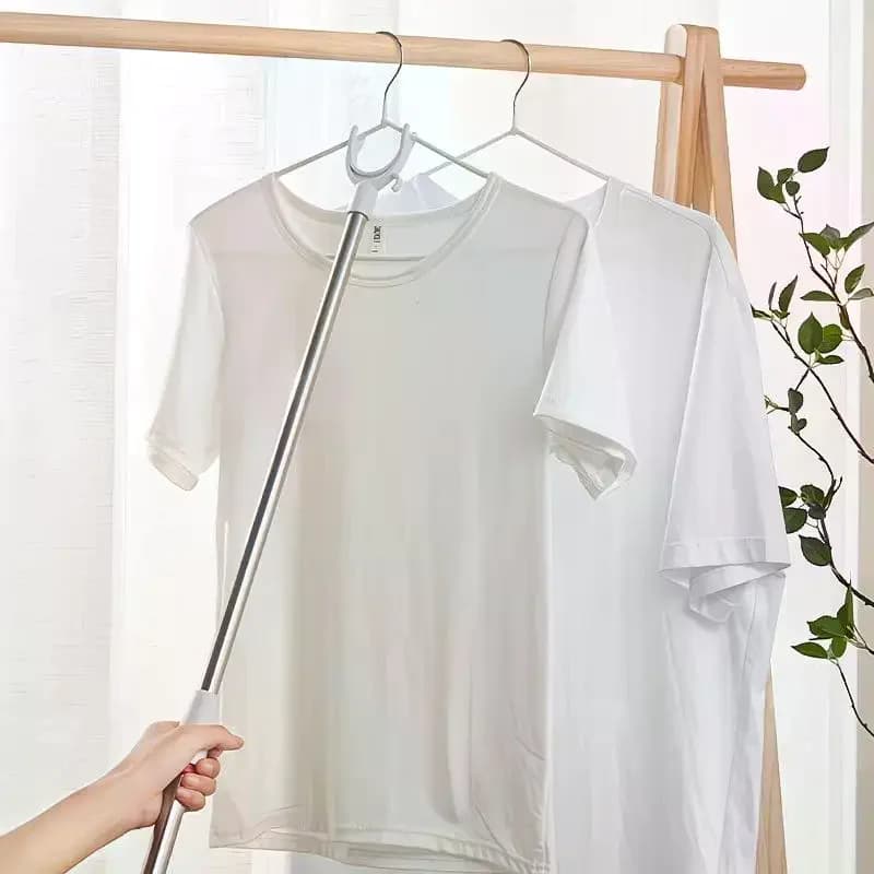 Telescopic Clothes Pole Retractable Adjustable Length Non-Slip Hanging Clothes Hanger For Closet Laundry Hanging Tool Reach