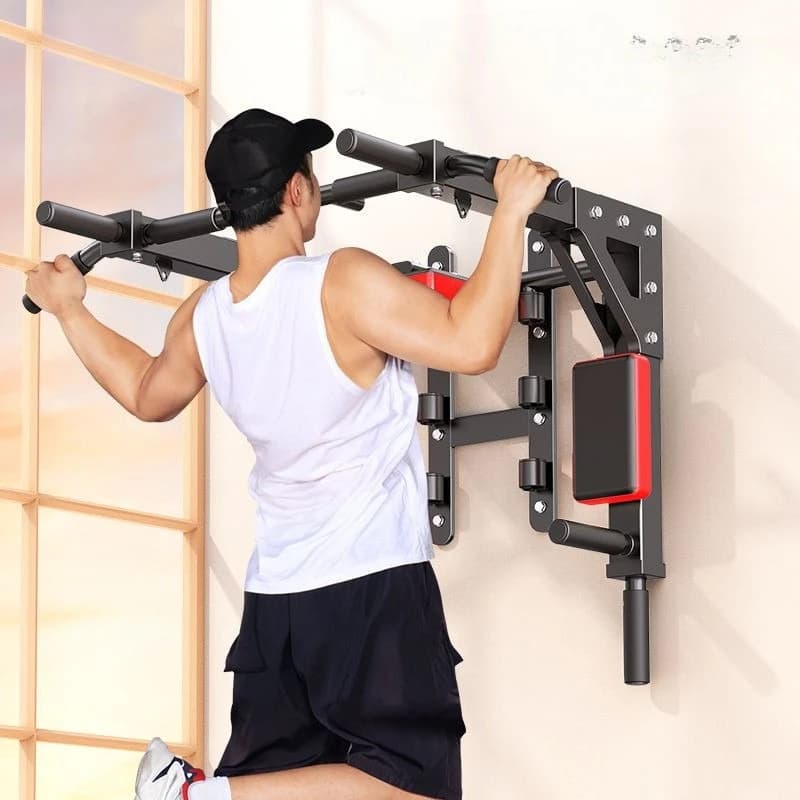 Pull-up device, wall perforated horizontal bar for domestic use
