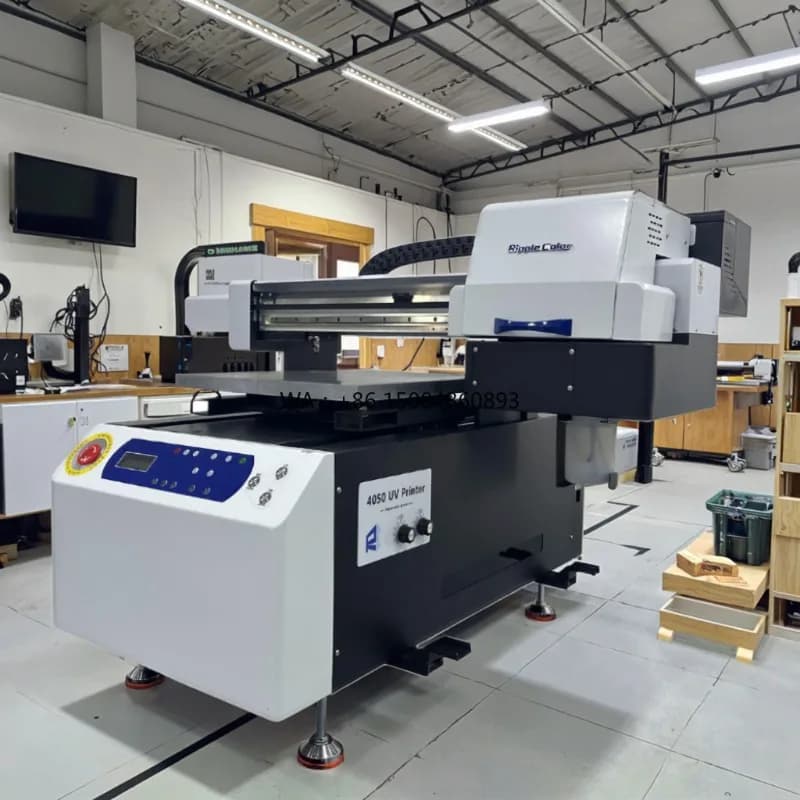 A2 Large Flatbed UV Printer CMYK Printing Machine For Crystal Label Phone Case Leather Acrylic PP Advertising Material