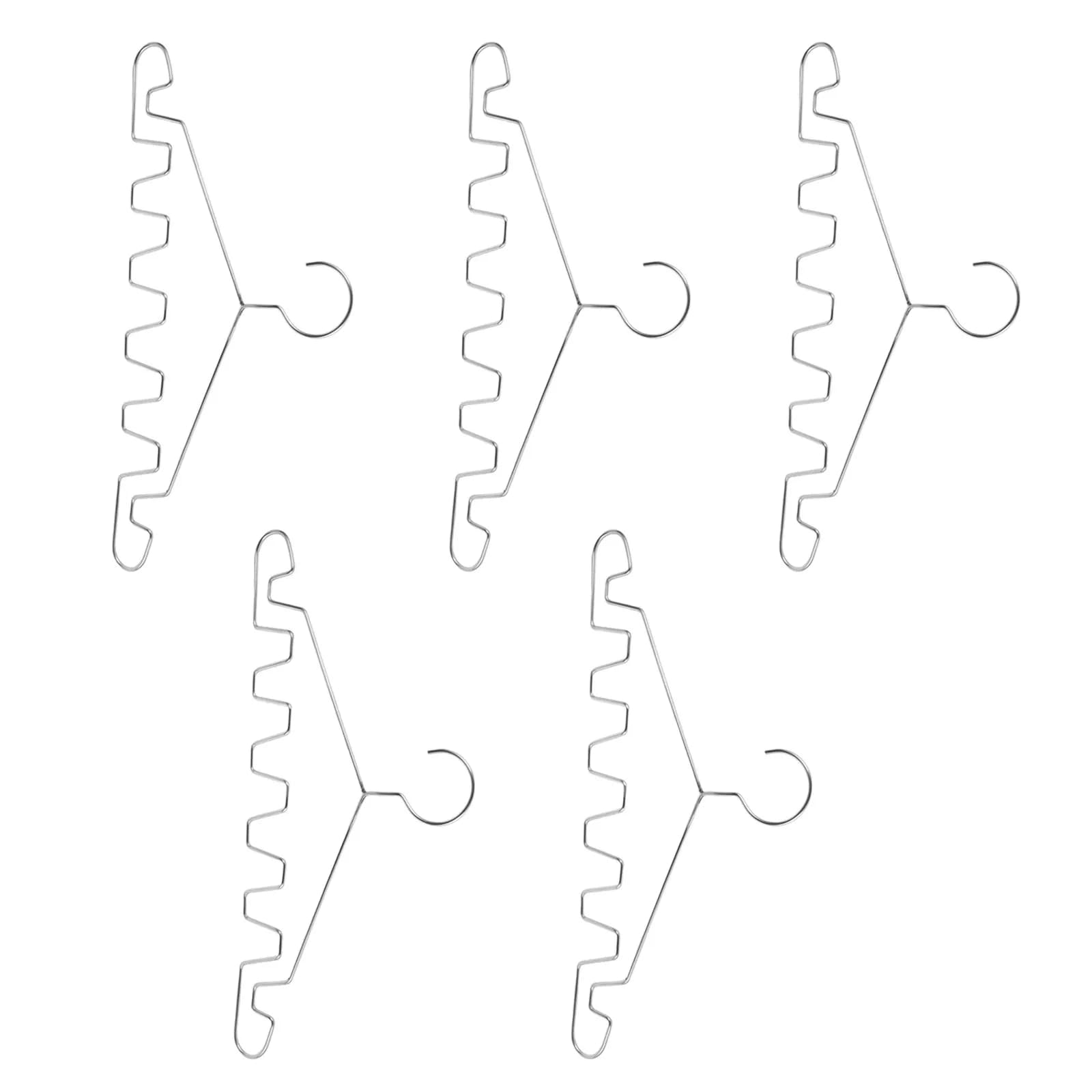 5Pcs Stainless Hangers Metal Clothes Hangers Stable Anti-Slip Curved Underwear Organizer Bra Tie Belt Closet Storage