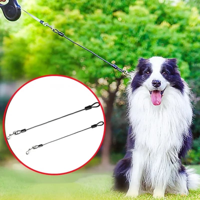 Guinzaglio per cani Estendi Guinzagli 45 cm Anti-morso Guinzagli per cani Guinzaglio in fune metallica in acciaio inossidabile per cani che camminano Catena per cani Accessori per animali domestici