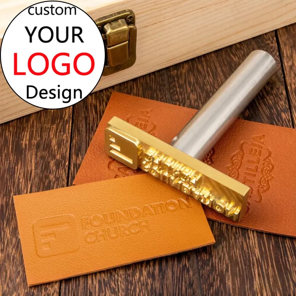 Customized LOGO Leather Stamp Personalized Brass Stamping Tools,Leather Embossing kit for Leather Craft,Fur,Leather DIY Handmade