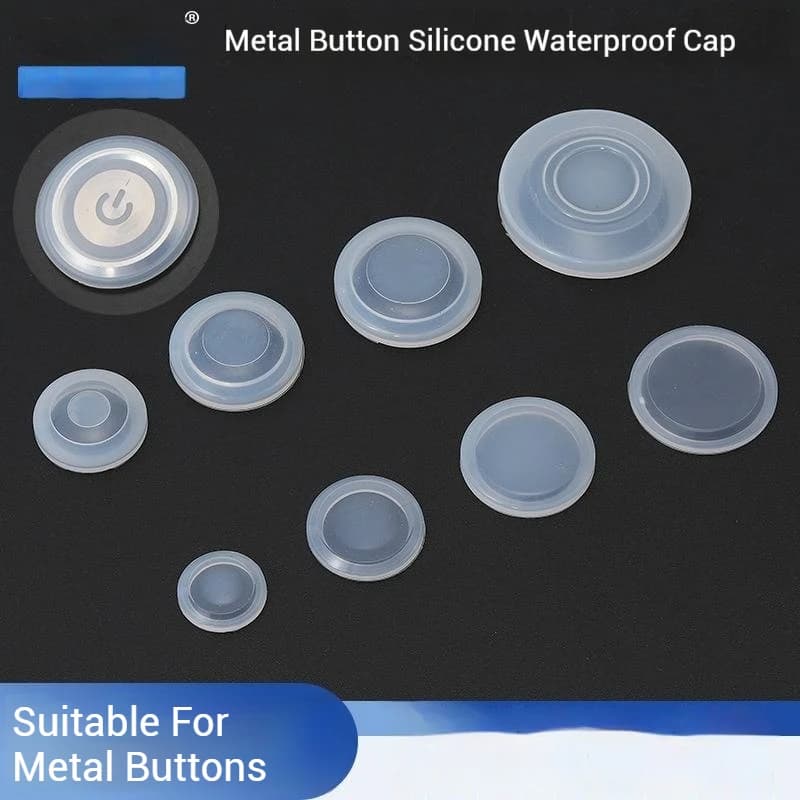 12/16/19/22/25/30 mm waterproof silicone cover, metal button, transparent sealing cap, plastic dust cover, protective skin