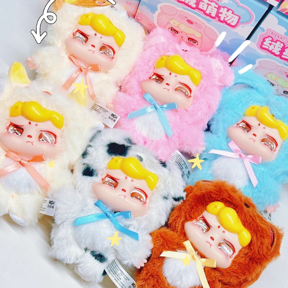 GuGuMi Fuffy Creature carine Scatola cieca Scatola misteriosa carina Action Figure Anime Doll Borsa a sorpresa Collezione Kawaii Modello Regali Giocattoli