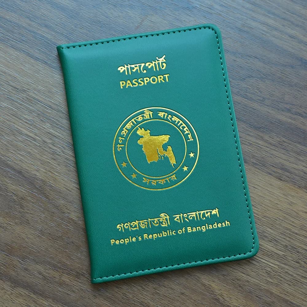Copertina per passaporto della Repubblica di Bangladesh Copertina per passaporto da viaggio per porta passaporto per libro BD Bangladesh personalizzato