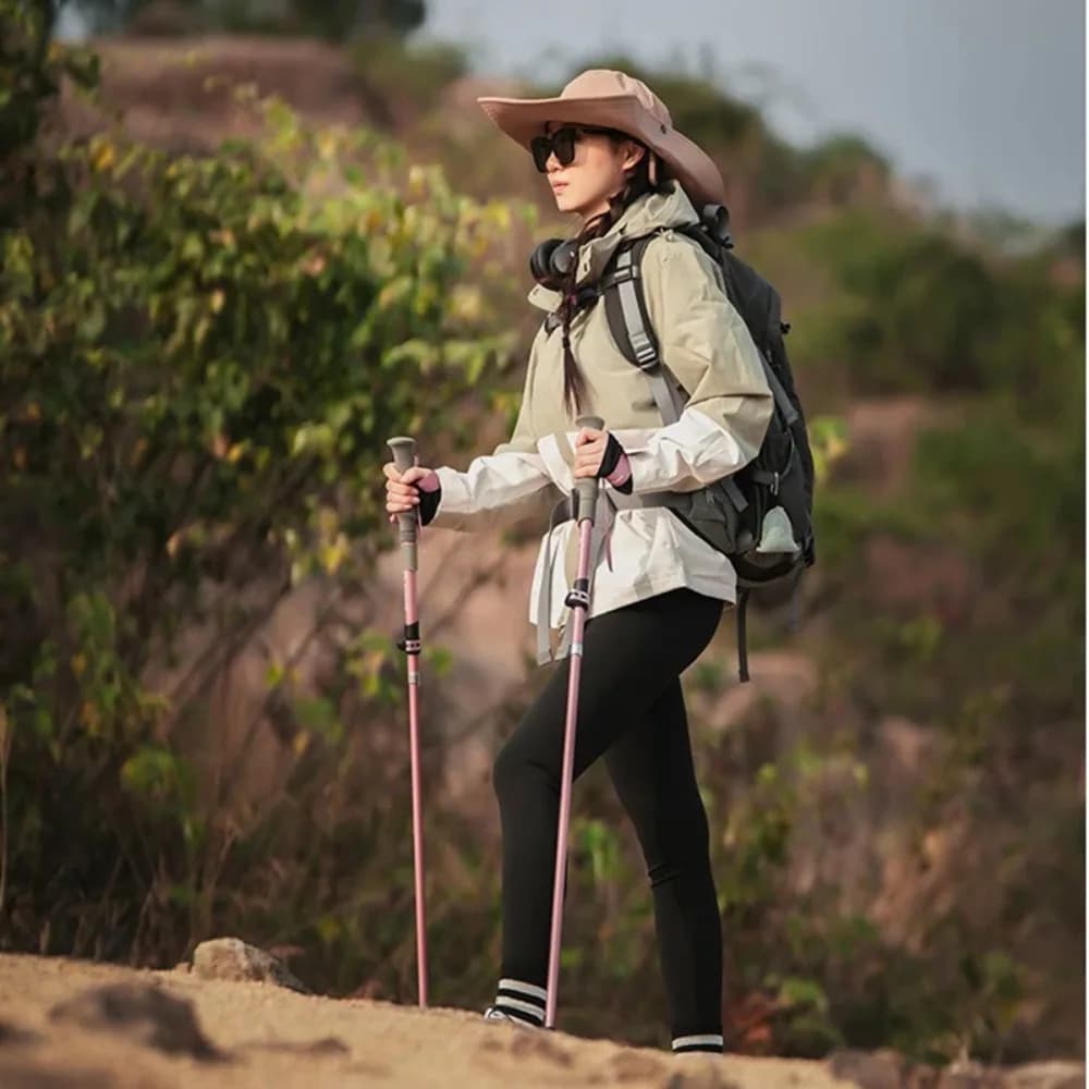 Wilderness Outing Collapsible Telescopic Walking Stick Hiking Equipment Lightweight Cane Outdoor Climb Mountains Trekking Pole