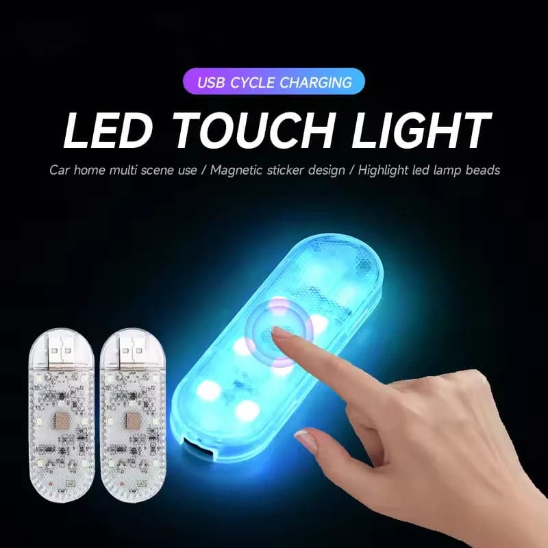 1/2/4PC Mini Auto HA CONDOTTO LA Luce di Ricarica USB Lampada di Illuminazione Interna per Bracciolo Box Interruttore Touch Lampada Da Lettura Magnetica luce del piede