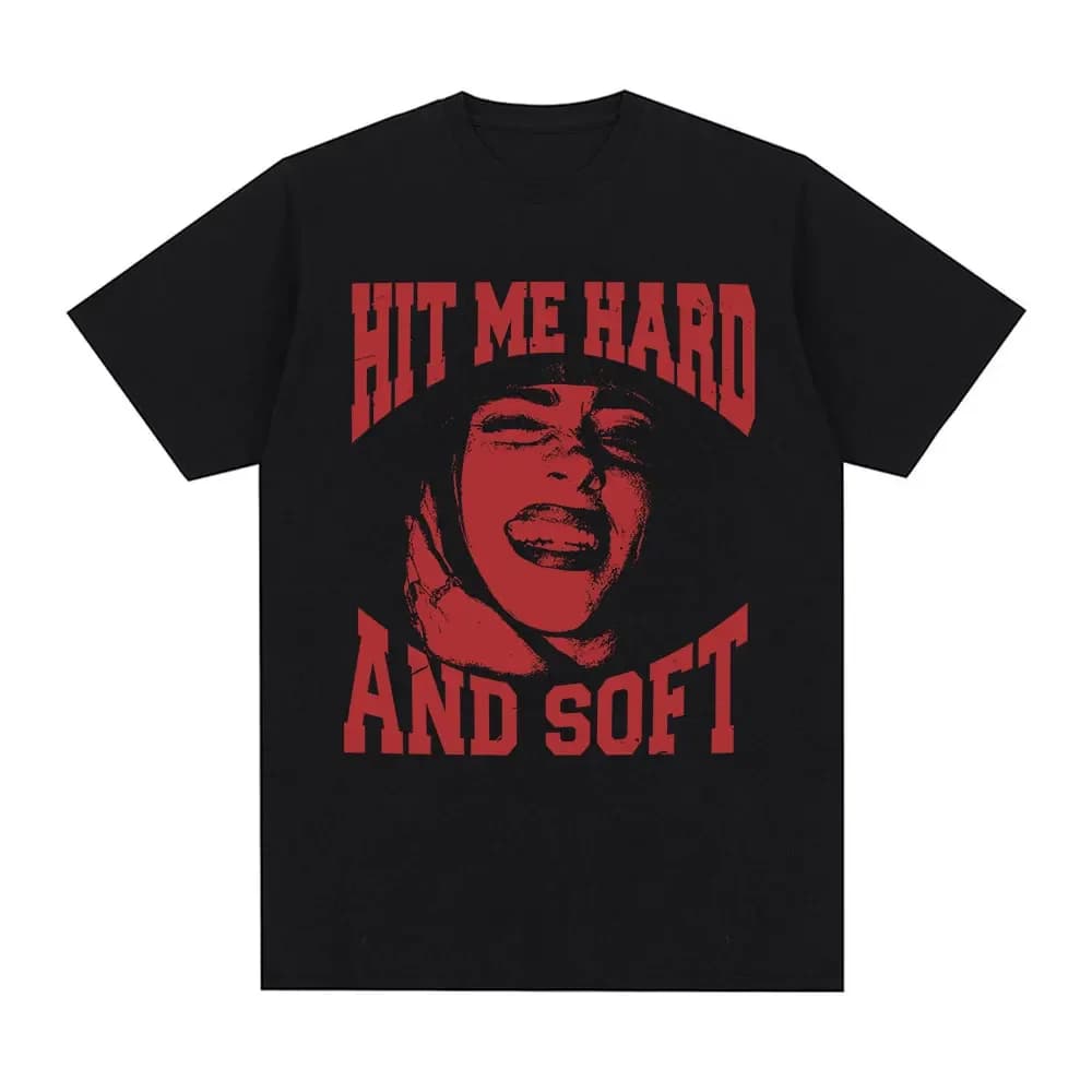 T-shirt da donna Hit Me Hard and Soft Tour, alla moda, stile Hip Hop Harajuku, casual, a maniche corte, abbigliamento estetico per fan