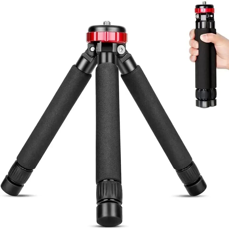 Mini treppiede corto e leggero, supporto portatile per micro fotocamera SLR, base per monopiede, supporto triangolare da tavolo per telefono