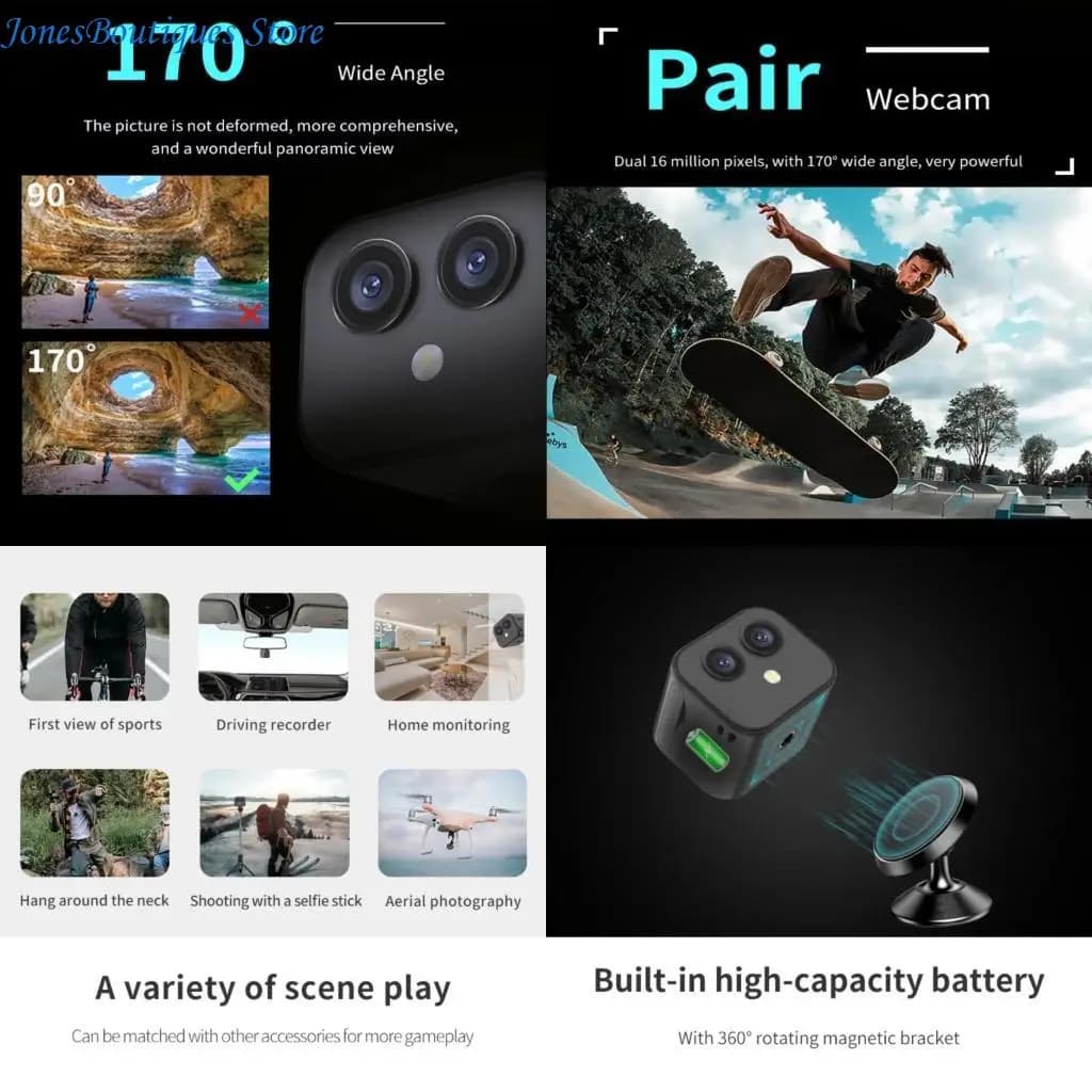 Camera WiFi 4K multifunzionale WiFi Surveillances Camera da telecamera con vista notturna e lente angolare largo W8KE