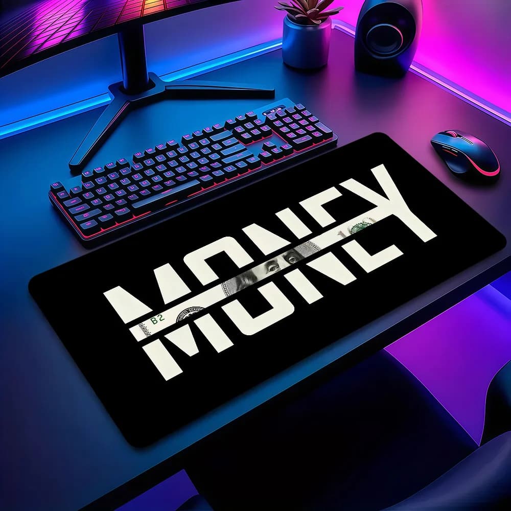 Tappetino per mouse con motivo astratto bianco e nero, antiscivolo, con bordi rinforzati, spesso, per desktop, gaming, ufficio, studenti