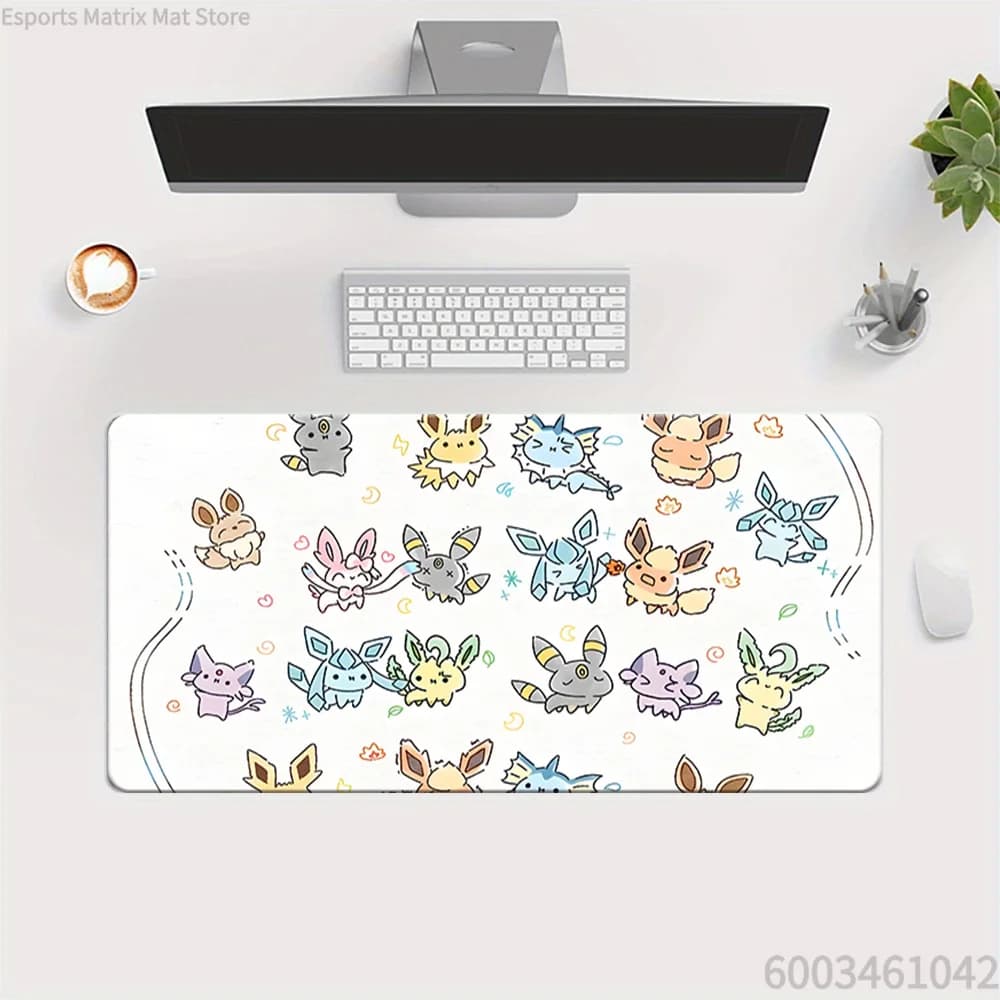 Extended playing mouse mat Pokemon Eeveelutions All Forms Chibi Collection, large desk mat