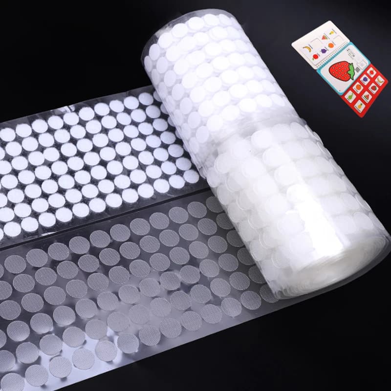 1000 paia 10/15/20mm Punto Bianco Adesivo Autoadesivo di Fissaggio Gancio e Anello Nastro di Nylon Forte Colla Velcroing Adhesivo Muy Fuerte