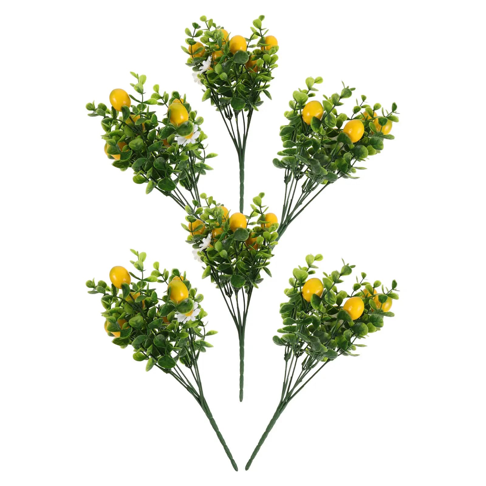 Artificial Lemon Plant Realistic Green Leaves Home Garden Decoration Lifelike Simulation for Indoor Outdoor Use