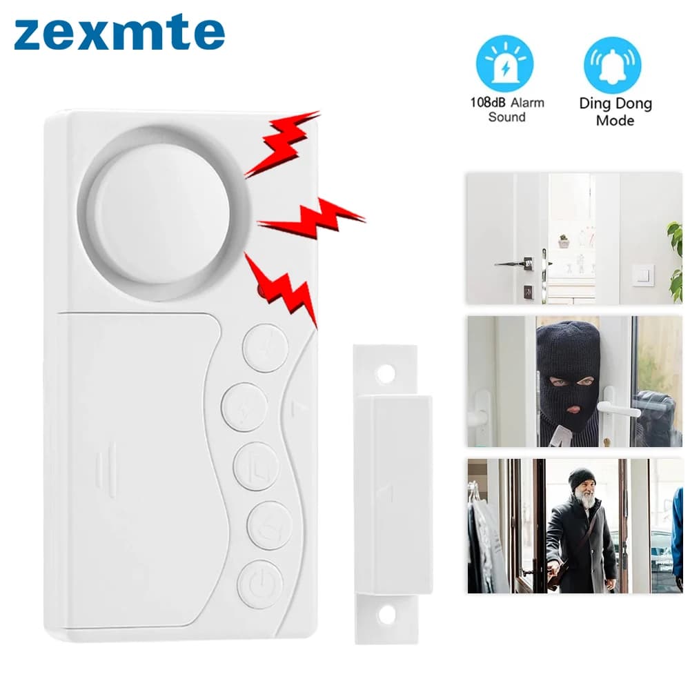 Zexmte allarme di sicurezza per porte e finestre sensore di apertura della porta con ritardo di tempo Wireless antifurto Smart Home protezione di sicurezza del frigorifero