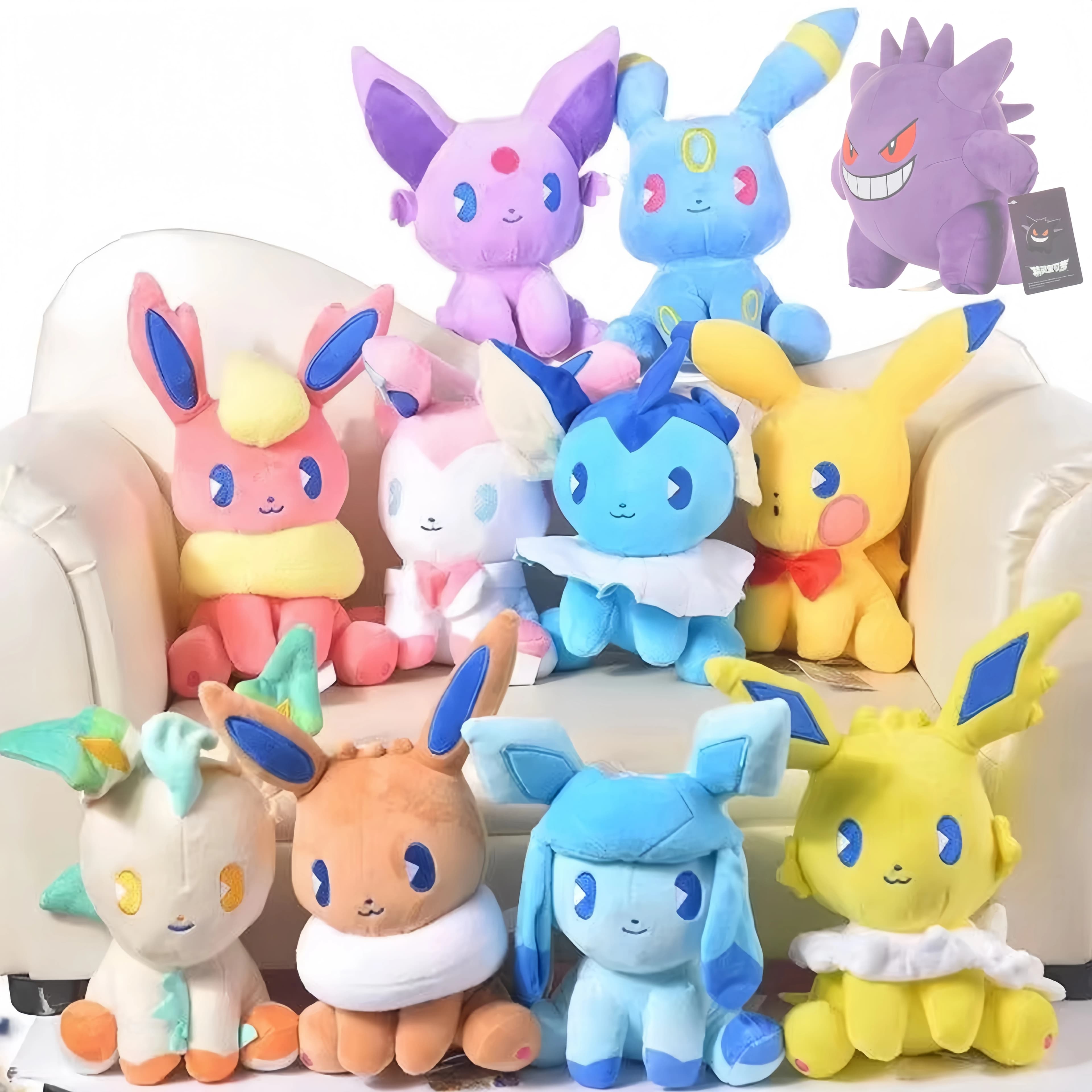 Pokemon Eevee Collezione Peluche Flareon Vaporeon Bambola di pezza Espeon Umbreon Glaceon Leafeon Sylveon peluche Giocattolo Regali di Natale per bambini