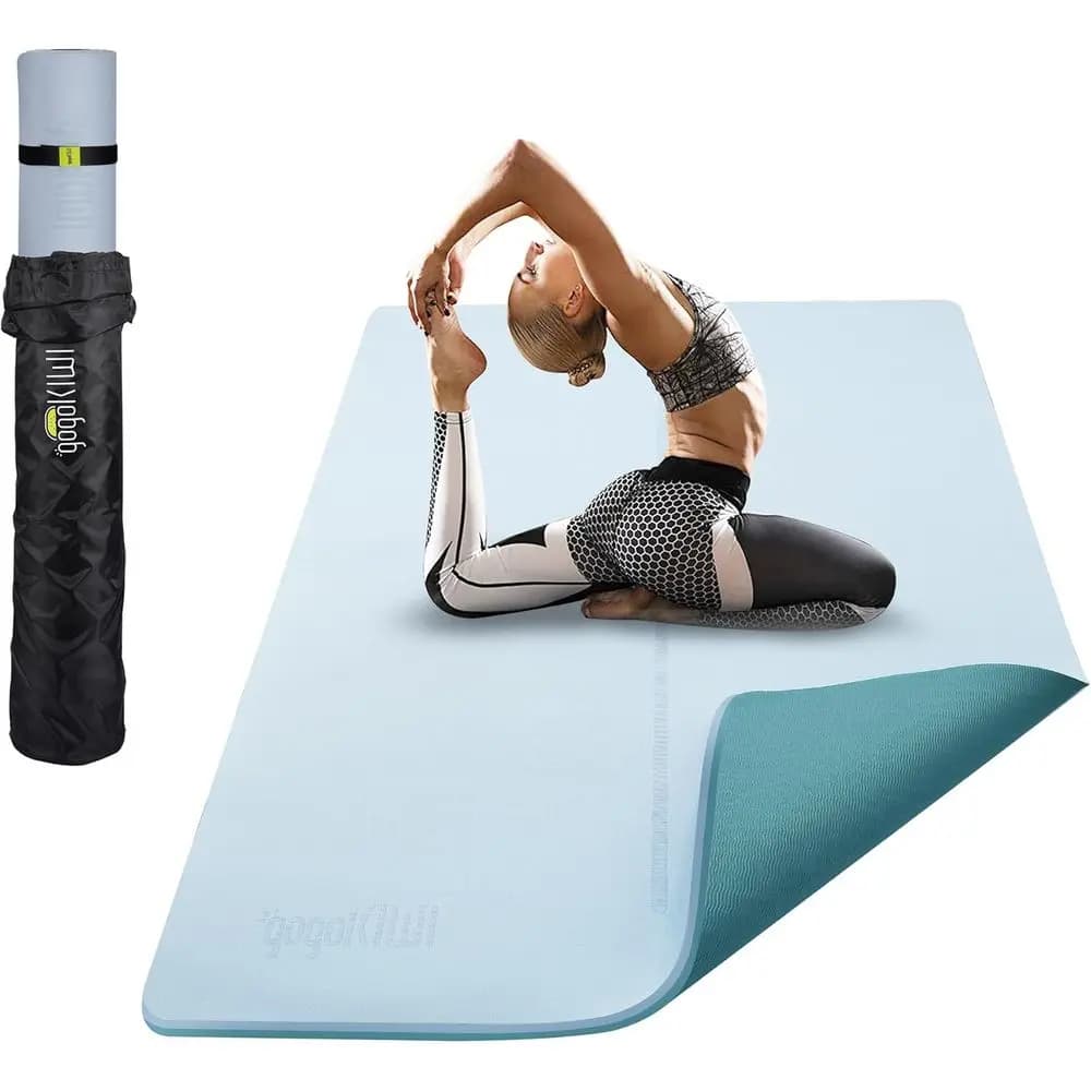 Tappetino Yoga Premium 6'x4' - Spessore 1/4 e 1/2, Ideale per Fitness Domestico, Yoga, Pilates e Stretching