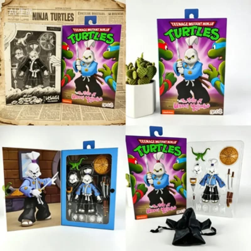 NECA Usagi Yojimbo Coniglio Ronin Action Figure da Collezione con Articolazioni Mobili e Design Classico