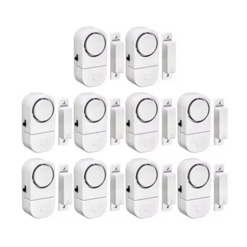 BNVN-90Db Sensore di sicurezza wireless per porte e finestre, sensore magnetico indipendente per apertura, sicurezza domestica migliorata, 10 pezzi