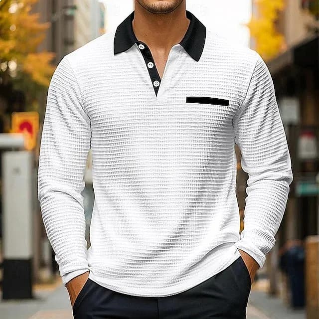 Men Polo Shirt Casual Golf Tee Outdoor Solid Knit Top Short Sleeve Spring Summer Mens Polos Oversized Fit