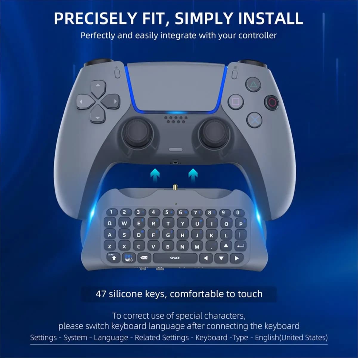 goodidea Tastiera Wireless da Gaming 3.5mm con Controller 3.0 per PS5, Mini Tastierino con Altoparlante Integrato, Compatibile con Gamepad DualSense, Bianco