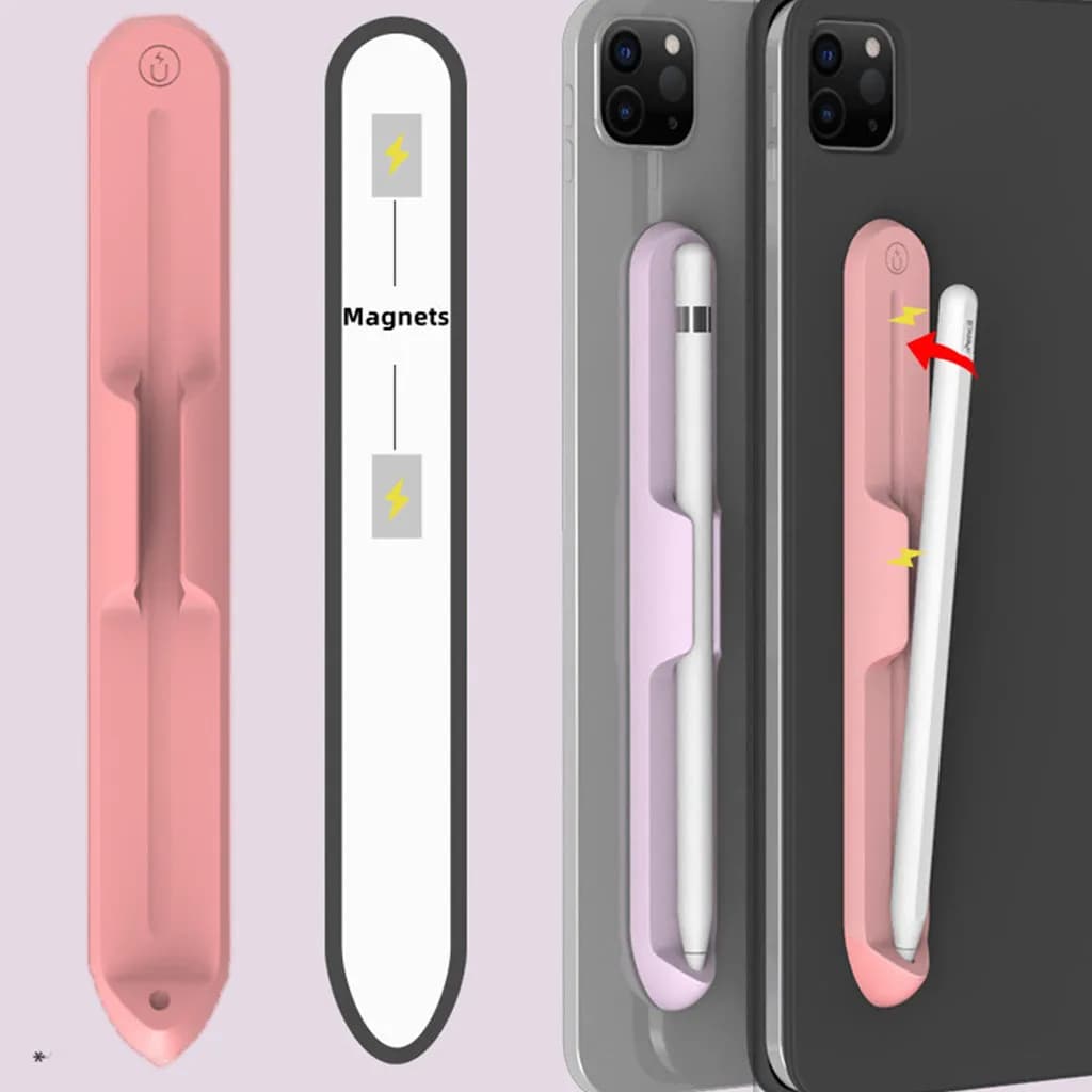 Silicone per Apple Pencil Slot 1 o 2 generazione Stilo Ipad Morbida ventosa magnetica Porta slot per penna Custodia per penna Compatibile con condensatori