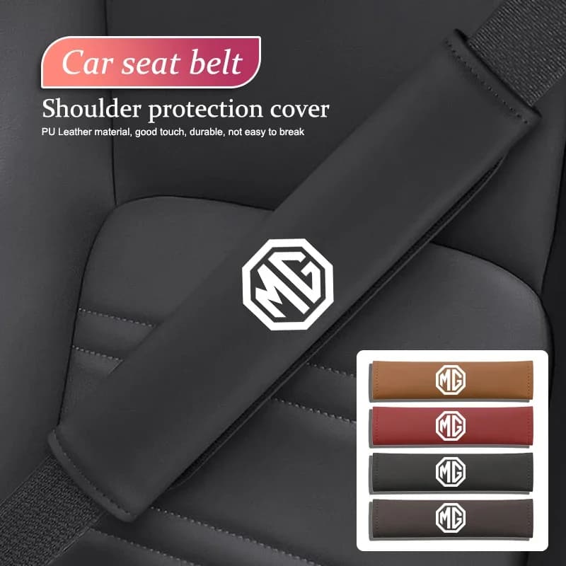 Car Seat Belt Cover Leather Shoulder Pad Protection Cover For MG HS MG4 EV Cyber X MARVEL R ZS ES5 ONE Cyberster MG3 MG5 MG6 MG7