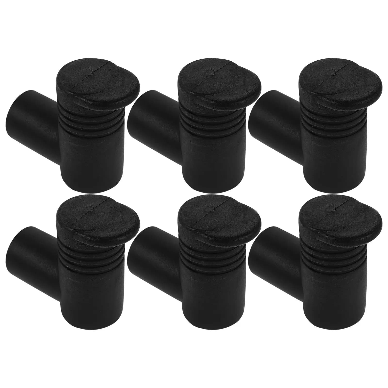 6 Pcs 2.99 X 2.63 In Clothes Rack Plastic Connector Drying Rail Accessories Black Tube Connectors Hangers Clamps