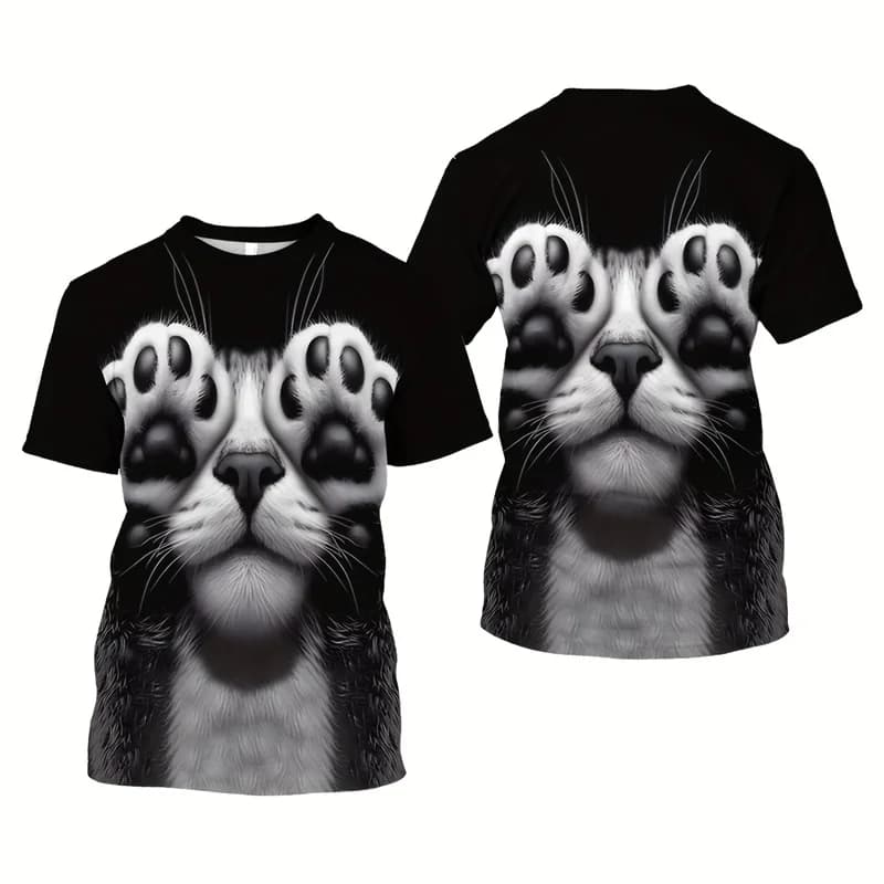 T-shirt con gatti stampati in 3D, simpatici magliette estive con animali domestici, gatti, girocollo, da uomo e donna, streetwear a maniche corte