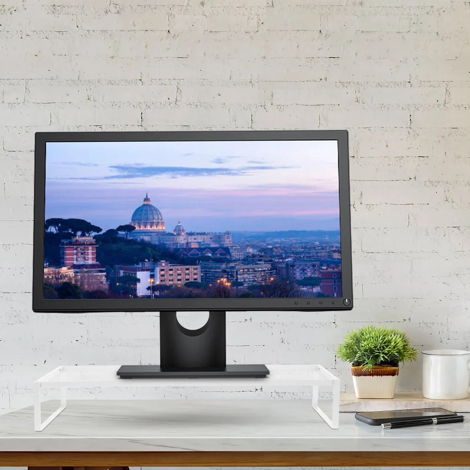 Computer Monitor Riser Stable Desktop Stand Ergonomic Display Holder Office Desk Organizer Laptop Stand Rack Table Monitor Riser