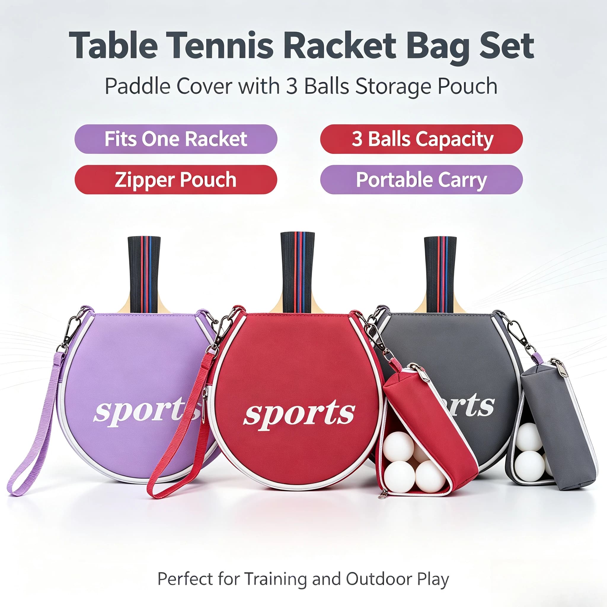 Waterproof Crossbody Table Tennis Racket Bag With Extra Independent Pocket Portable Ping Pong Paddle Storage Case Crossbody Bags
