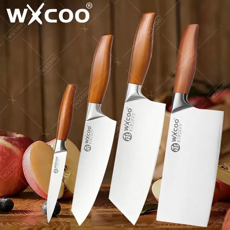 WXCOO Kitchen Knives, Sushi Knife, Japanese Chef Knife, Stainless Steel Multipurpose Knife, Santoku, Slicing Knife, Bone and Cut Meat